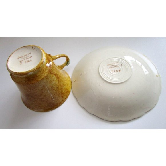 James Kent Longton England Brown Cup & Saucer & Flower Handle #2184 VTG - *READ* - Picture 14 of 14